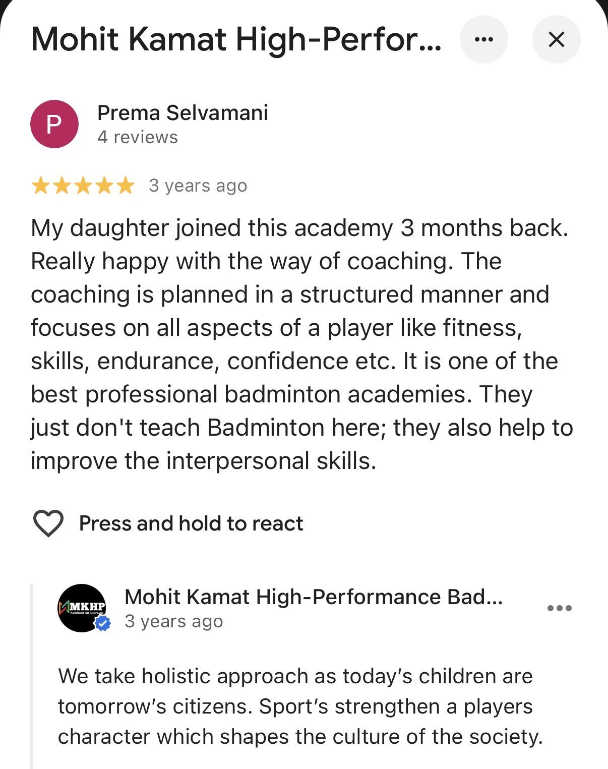 Google review